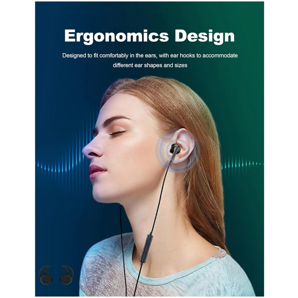RavPower USB-C Wired In-Ear Earphones - Black (RP-BH1006) 02