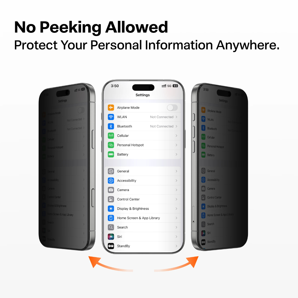 Torras GlassGo Privacy Screen Protector for iPhone 17 Pro - Black 02